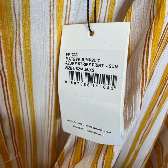 FAITHFUL the brand mattese jumpsuit azure strip sz XS - Picture 7 of 10